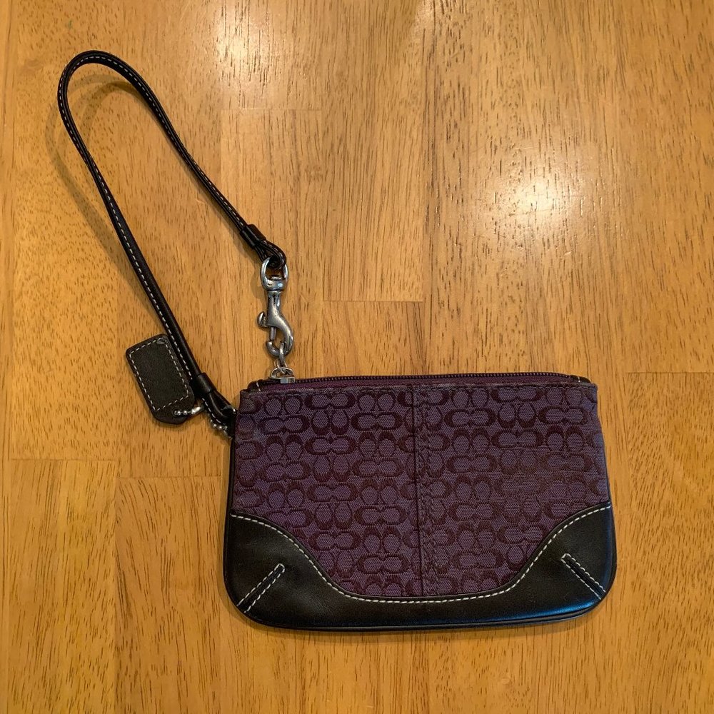 Purple Coach wristlet